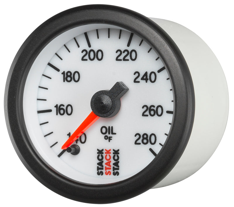 Autometer Stack 52mm 140-280 Deg F 1/8in NPTF Male Pro Stepper Motor Oil Temp Gauge - White ST3360 ST3360 User 2