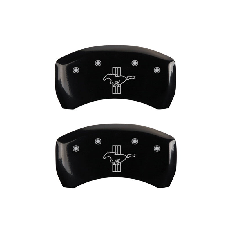 MGP Rear set 2 Caliper Covers Engraved Rear S197/Bar & Pony Black finish silver ch 10010RMB1BK 10010RMB1BK Photo - Primary