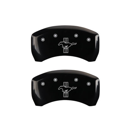 MGP Rear set 2 Caliper Covers Engraved Rear S197/Bar & Pony Black finish silver ch 10010RMB1BK 10010RMB1BK Photo - Primary
