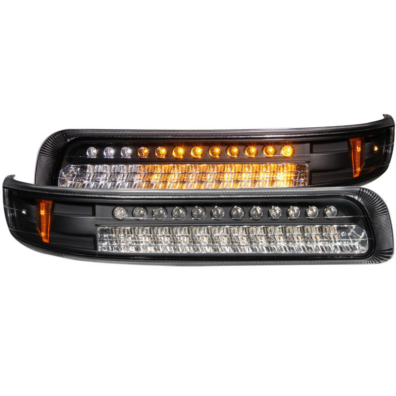 Anzo 1999-2002 Chevrolet Silverado 1500 LED Parking Lights Black w/ Amber R 511055 Photo - Primary