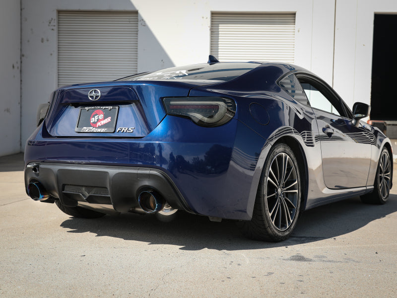 aFe Takeda Exhaust Axle-Back 13-15 Scion FRS / Subaru BRZ 304SS Blue Flame Dual Tips Exhaust 49-36023-L 49-36023-L Photo - Mounted