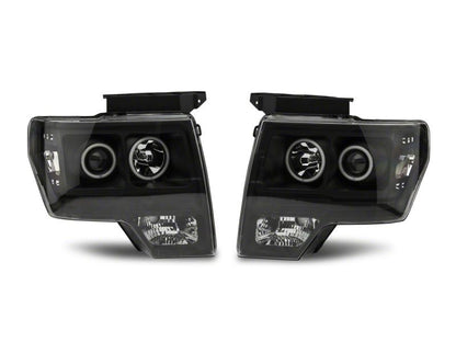 Raxiom 09-14 Ford F-150 Super White LED Halo Projector Headlights- Blk Housing (Clear Lens) T542825 T542825 Photo - Close Up