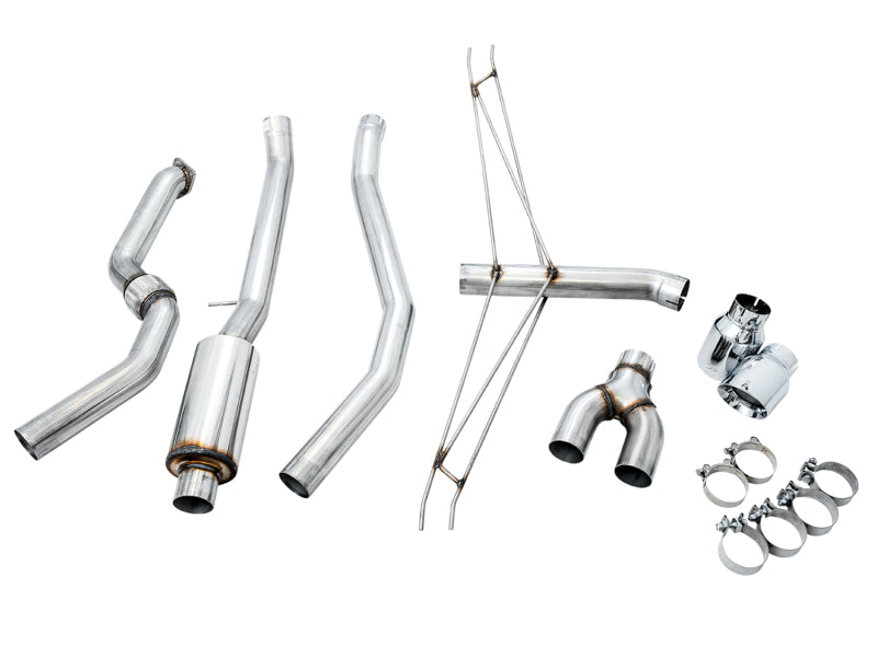 AWE Tuning 2016+ Honda Civic Si Track Edition Exhaust w/Front Pipe & Dual Chrome Silver Tips 3020-32052 3020-32052 Photo - out of package