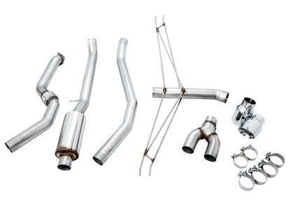 AWE Tuning 2016+ Honda Civic Si Track Edition Exhaust w/Front Pipe & Dual Chrome Silver Tips 3020-32052 3020-32052 Photo - out of package
