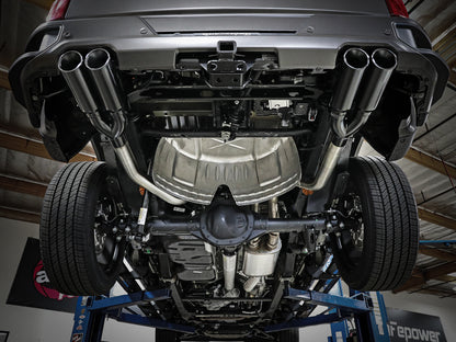 aFe Vulcan Series 4-3in 304SS Exhaust Cat-Back w/ Blk Tips 2019 GM Silverado/Sierra 1500 V8-6.2L 49-34102-B 49-34102-B Photo - Mounted