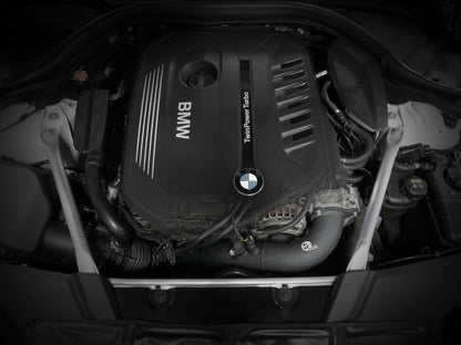 aFe 17-22 BMW 540i (G30/G31/G38) B58 L6 3.0L (t) BladeRunner 3in Aluminum Hot Charge Pipe - Black 46-20548-B 46-20548-B Photo - Mounted