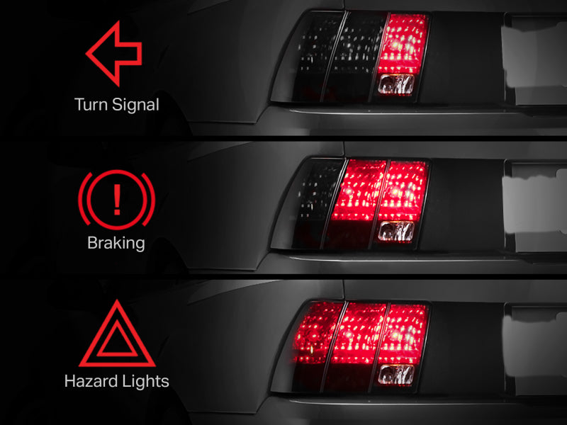 Raxiom 96-04 Ford Mustang Excluding 99-01 Cobra Sequential Tail Light Kit (Plug-and-Play Harness) 49143 49143 Photo - Close Up