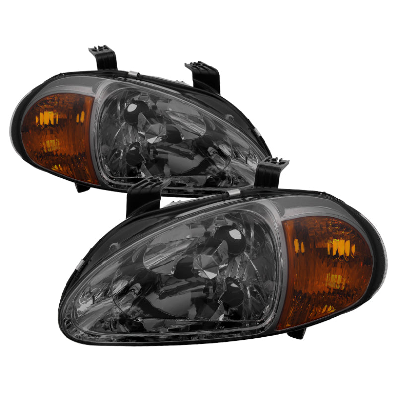 SPYDER Xtune Honda Del Sol 93-97 1Pc Amber Crystal Headlights Smoke HD-ON-HDEL93-1P-AM-SM 5014818 5014818 Photo - Primary