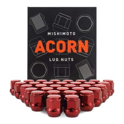 Mishimoto Steel Acorn Lug Nuts M14 x 1.5 - 32pc Set - Red MMLG-AC1415-32RD MMLG-AC1415-32RD Photo - Primary