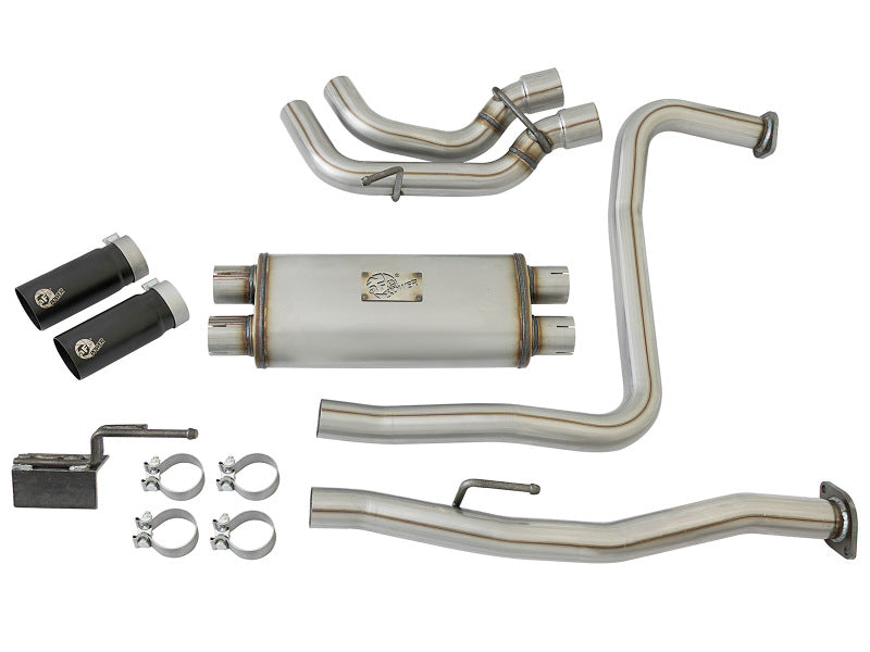 aFe Rebel Series 3in 409 SS Cat-Back Exhaust w/ Black Tips 04-15 Nissan Titan V8 5.6L 49-46124-B 49-46124-B Photo - Unmounted