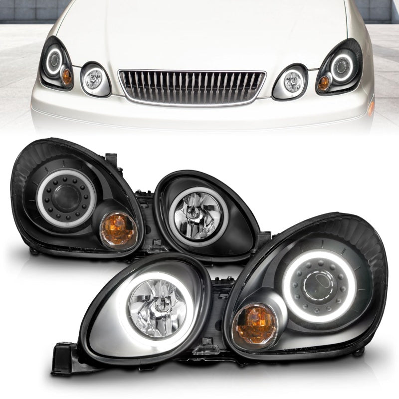 Anzo 1998-2005 Lexus Gs300 Projector Headlights w/ Halo Black 121144 Photo - Primary