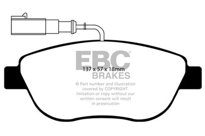 EBC 12+ Fiat 500 1.4 Turbo Abarth Redstuff Front Brake Pads DP31383C Photo - Primary
