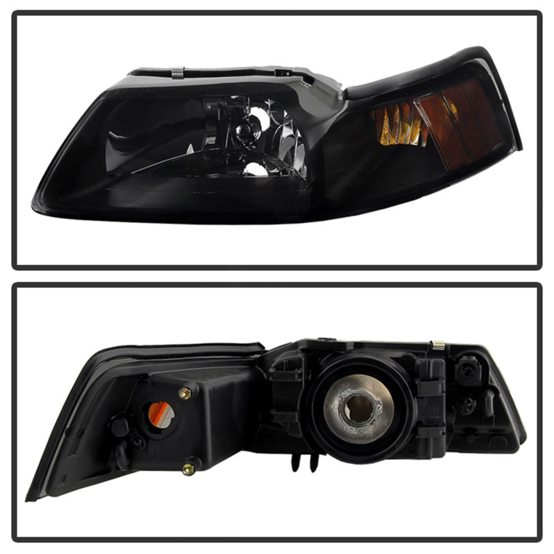 SPYDER Xtune Ford MUStang 99-04 OEM Amber Headlights Black Smoked HD-JH-FM99-AM-BSM 9030345 9030345 Photo - Unmounted