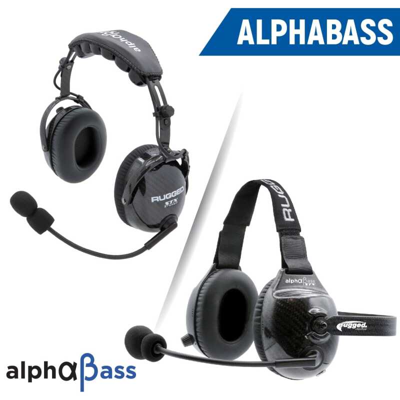 Rugged Radios AlphaBass Carbon Fiber Headset for STEREO and OFFROAD Intercoms Over The Head H28-STX H28-STX Photo - Primary