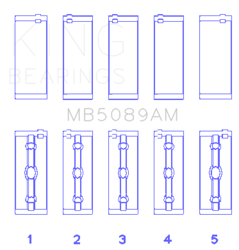 King Engine Bearings King Toyota 1RZ (Size 0.25) Crankshaft Main Bearing Set MB5089AM025 MB5089AM025 Photo - Primary