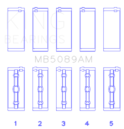 King Engine Bearings King Toyota 1RZ (Size 0.25) Crankshaft Main Bearing Set MB5089AM025 MB5089AM025 Photo - Primary