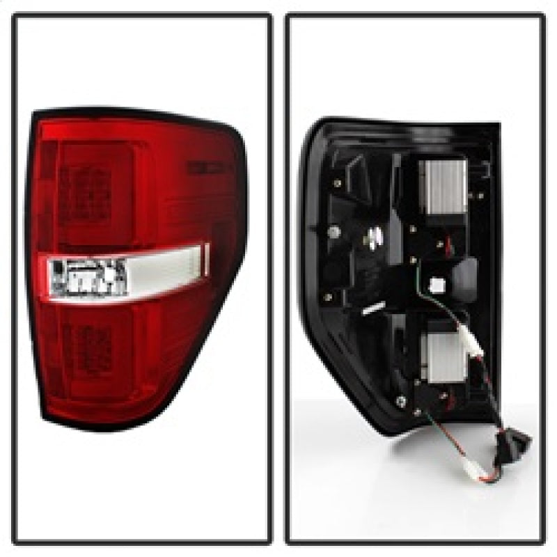 Spyder 09-14 Ford F150 V2 Light Bar LED Tail Lights - Red Clear (ALT-YD-FF15009V2-LBLED-RC) 5084224 5084224 Photo - Unmounted