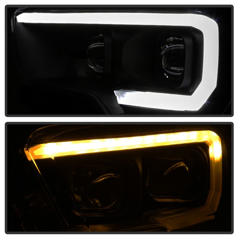 SPYDER xTune 16-18 Toyota Tacoma SR/SR5 DRL Proj Headlights w/Turn Signal - Blk Smk (PRO-JH-TTA16-SR-BSM) 9043000 9043000 Photo - Unmounted