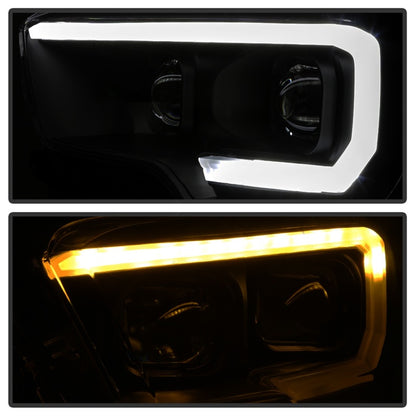 SPYDER xTune 16-18 Toyota Tacoma SR/SR5 DRL Proj Headlights w/Turn Signal - Blk Smk (PRO-JH-TTA16-SR-BSM) 9043000 9043000 Photo - Unmounted