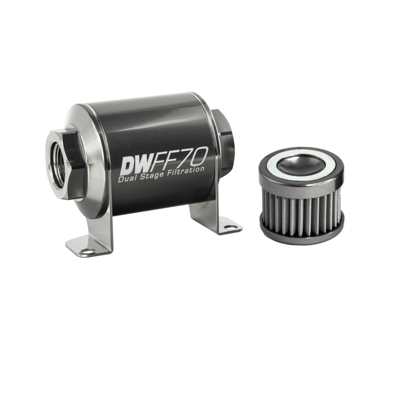DeatschWerks '-10AN Female, 40 micron, 70mm In-line fuel filter kit 8-03-070-040K Photo - Primary