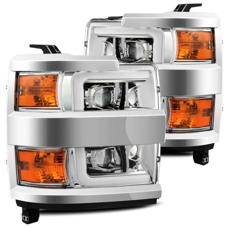 AlphaRex 15-19 Chevy Silverado 2500HD PRO-Series Headlight Plank Chrome w/Activ Light/Seq Signal/DRL 880225 880225 Photo - Primary