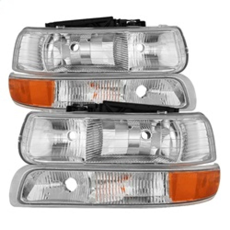 SPYDER xTune Chevy Silverado 1500 99-02 OEM Style Headlights w/ Bumper Lights - Chrome HD-JH-CSIL99-OE-SET 9035111 9035111 Photo - Primary