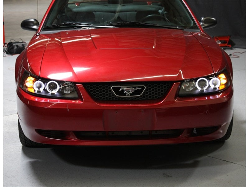 Spyder Ford Mustang 99-04 Projector Headlights LED Halo Black High H1 Low H1 PRO-YD-FM99-1PC-AM-BK 5010445 5010445 Photo - Mounted