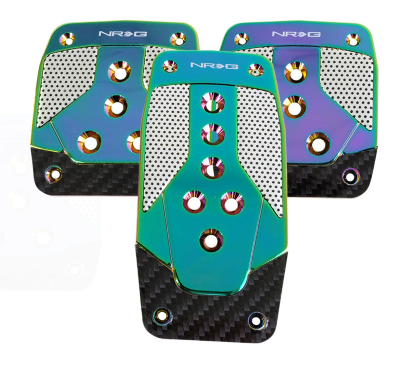 NRG Aluminum Sport Pedal Neo Chrome w/ Black Carbon MT PDL-400MC Photo - Primary