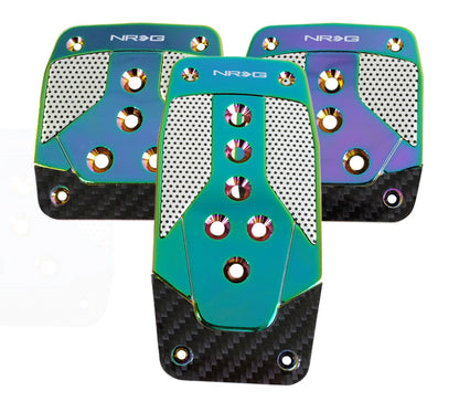NRG Aluminum Sport Pedal Neo Chrome w/ Black Carbon MT PDL-400MC Photo - Primary