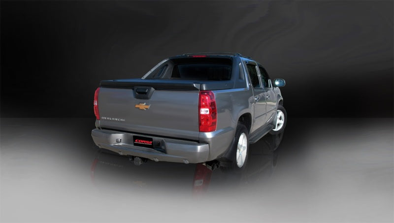 Corsa 07-08 Chevrolet Avalanche 6.0L V8 3in Cat-Back Single Side w Twin 4in Black Pro-Series Tips 14246BLK 14246BLK Photo - Mounted