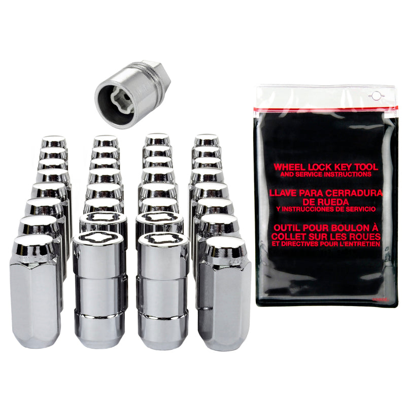 McGard 8 Lug Hex Install Kit w/Locks (Cone Seat Nut) 9/16-18 / 13/16 Hex / 1.75in. Length - Chrome 84823 84823 Photo - out of package