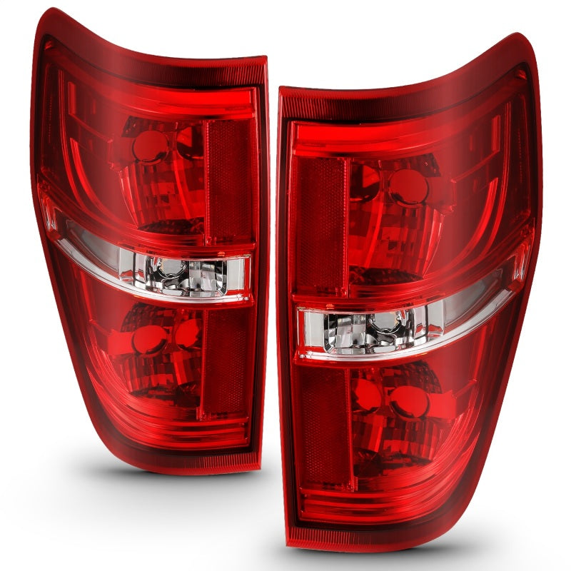 ANZO 2009-2014 Ford F-150 Euro Taillight Red/Clear (W/O Bulb) 311299 311299 Photo - Unmounted