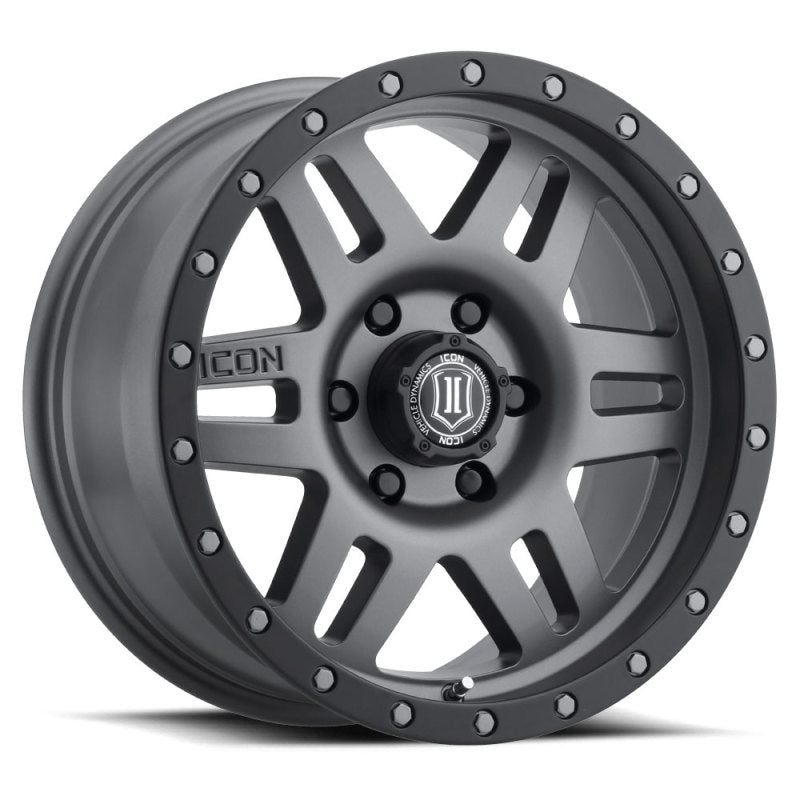 ICON Six Speed 17x8.5 6x5.5 25mm Offset 5.75in BS 108.1mm Bore Titanium Wheel 1417858357TT 1417858357TT Photo - Primary