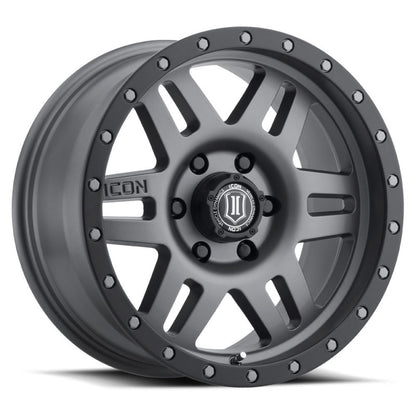ICON Six Speed 17x8.5 6x5.5 25mm Offset 5.75in BS 108.1mm Bore Titanium Wheel 1417858357TT 1417858357TT Photo - Primary