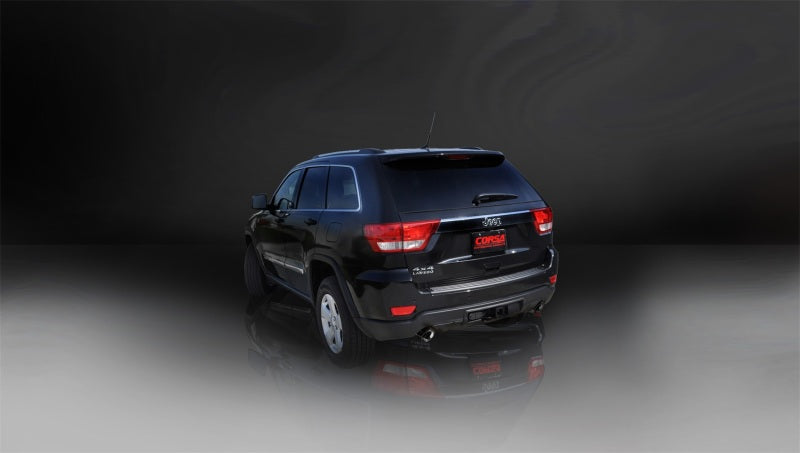 Corsa Performance 15-16 Jeep Grand Cherokee Black 2.5in Dual Rear Exit Cat-Back Exhaust 14991BLK Photo - Mounted