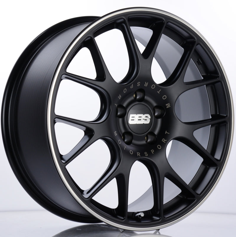 BBS CH-R 19x8.5 5x120 ET32 Satin Black Polished Rim Protector Wheel -82mm PFS/Clip Required CH104BPO CH104BPO Photo - Primary