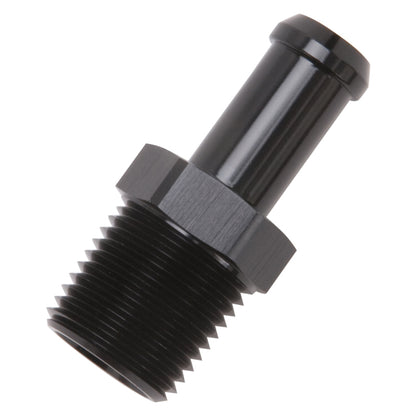 Edelbrock Hose End, Straight, 1/2" NPT TO 1/2" Barb, Black Anodize 8119 Photo - out of package