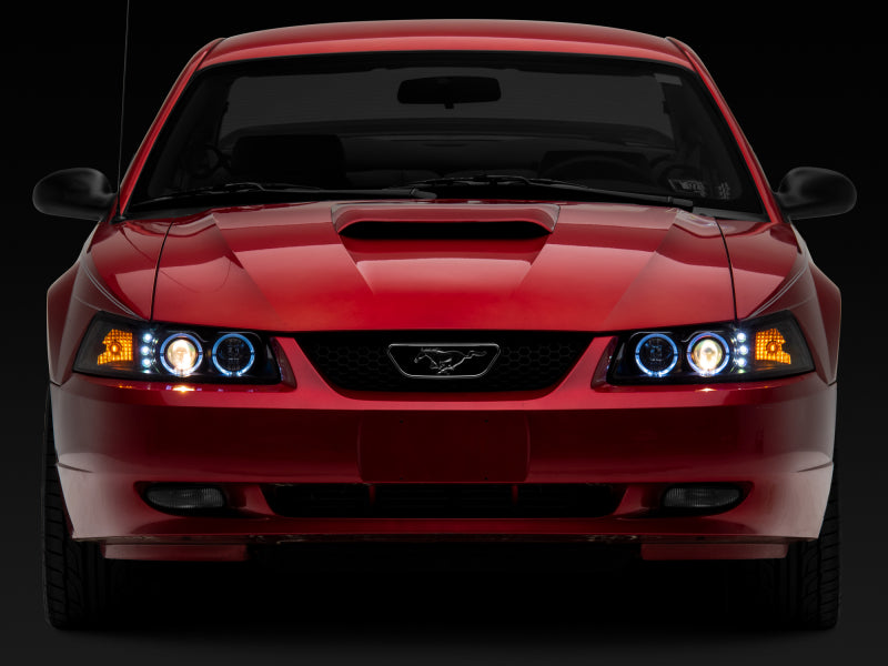 Raxiom 99-04 Ford Mustang Dual LED Halo Projector Headlights- Black Housing (Clear Lens) 101684 101684 Photo - Close Up