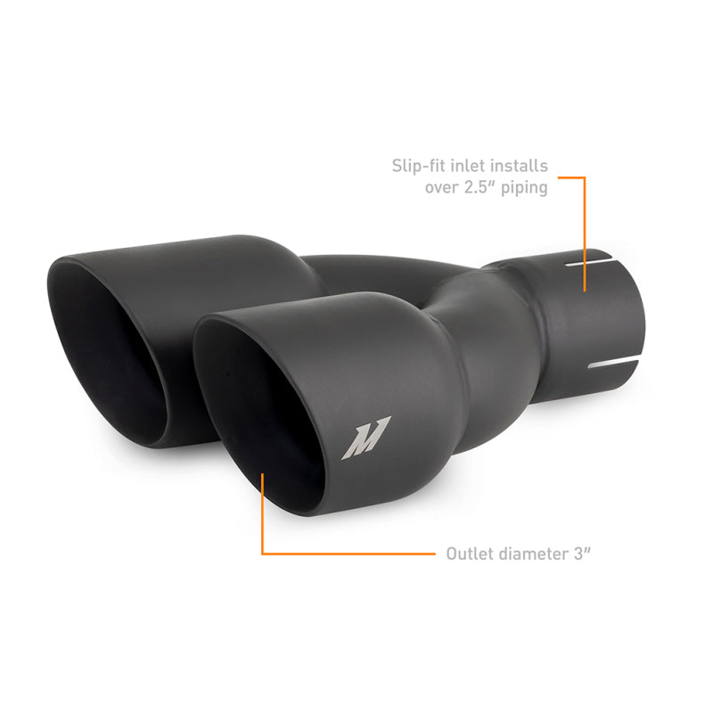Mishimoto Dual Offset Tips 2.5in Inlet 3in Outlet Slash Cut - Black MMEXH-TIP-FSTBK MMEXH-TIP-FSTBK User 1