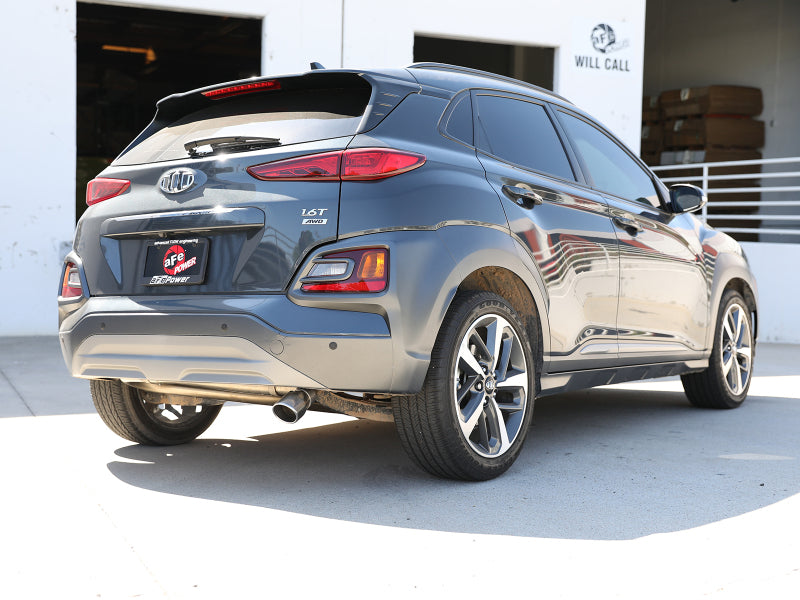 aFe Takeda 2.5in 304 SS Axle-Back Exhaust w/o Muffler w/Polish Tip 18-22 Hyundai Kona L4-1.6L(t) AWD 49-37017NM-P 49-37017NM-P Photo - Mounted