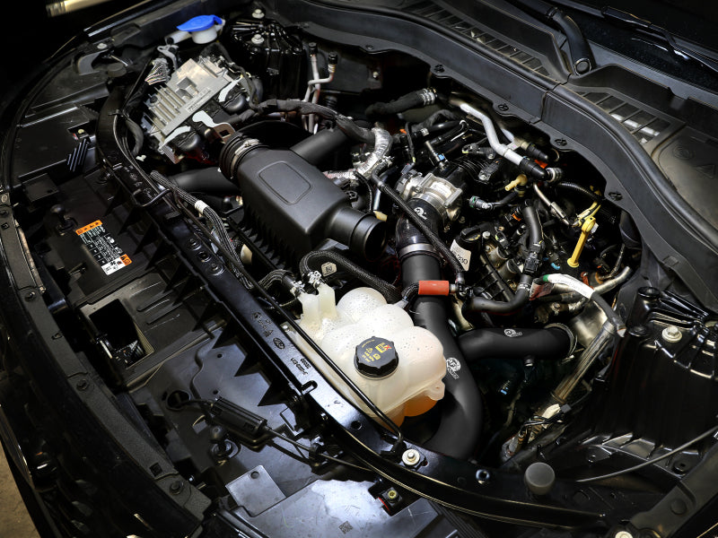 aFe 20-23 Ford Explorer ST V6 3.0L (tt) BladeRunner 2-3/4in Aluminum Cold Charge Pipe - Black 46-20659-B 46-20659-B Photo - Mounted