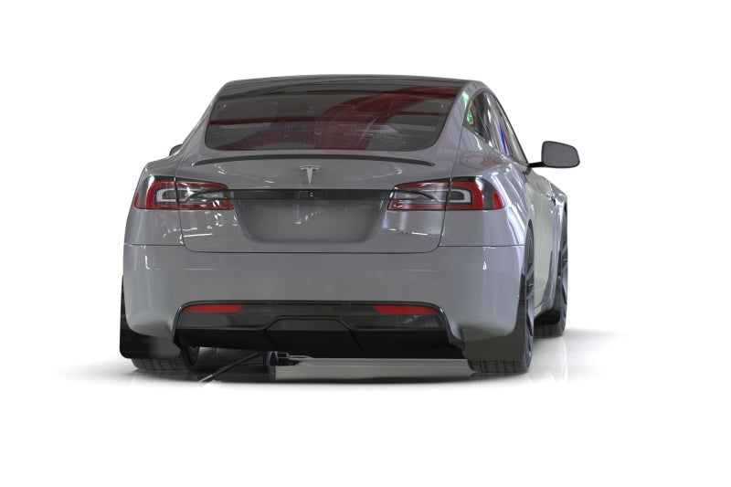 Rally Armor 21-23 Tesla Model S/ S Plaid Black UR Mud Flap w/ Metallic Black Logo MF101-UR-BLK-MBK MF101-UR-BLK-MBK User 1