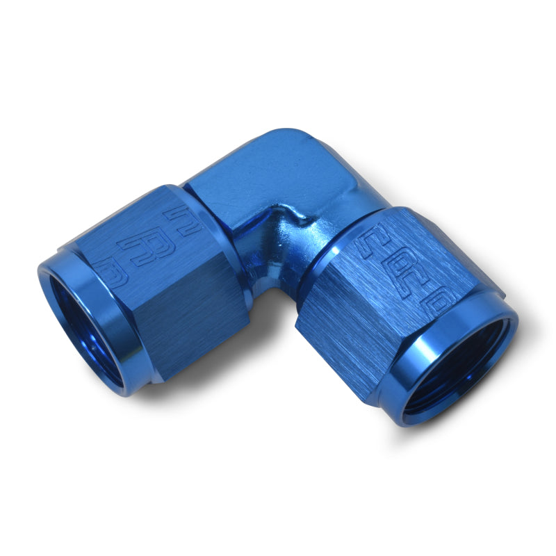 Russell 90° Female AN To Female AN Low Profile (Blue Finish) 614504 Photo - out of package