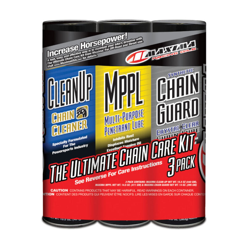 Maxima Synthetic Chain Guard Ultimate Chain Care Combo Kit 3-Pack Aerosol 70-779203