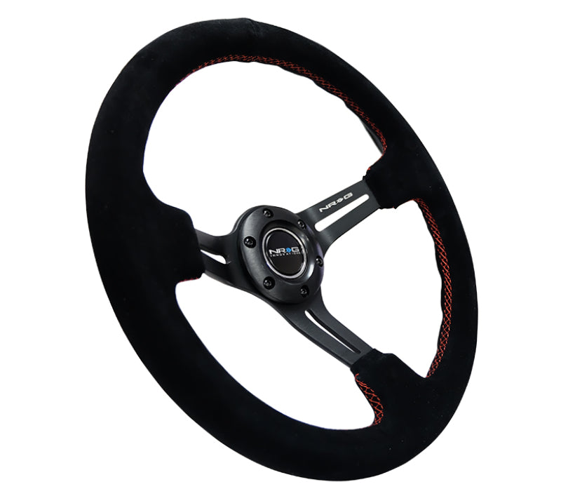 NRG Reinforced Steering Wheel 350mm Sport Steering Wheel Suede (3" Deep) RST-018S-RS Photo - Primary