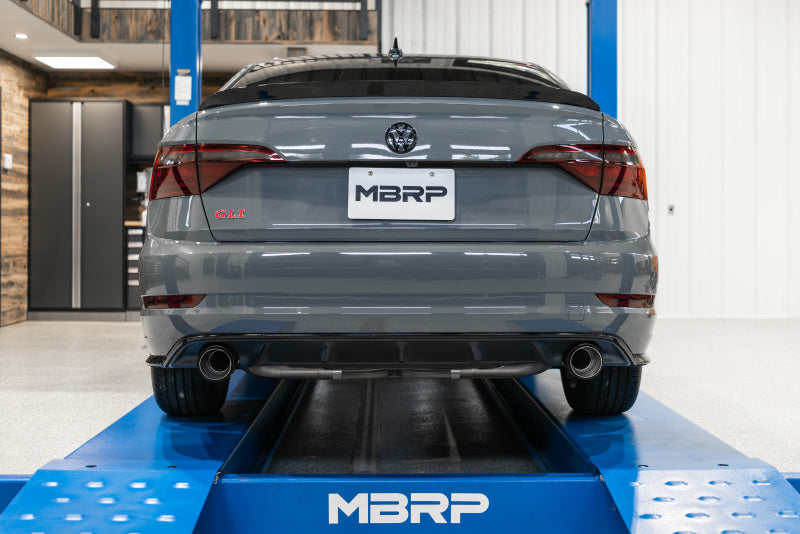 MBRP 19-21 VW Jetta GLI T304 SS 3in Cat-Back Dual Split Rear Exit Exhaust - Carbon Fiber Tips S46083CF S46083CF Photo - out of package