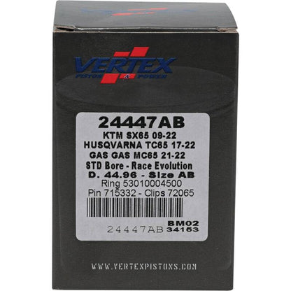 Vertex Pistons Vertex Piston 09-24 KTM 65 SX 65cc Cast Race Evolution Piston Kit 24447AB 24447AB Photo - Primary