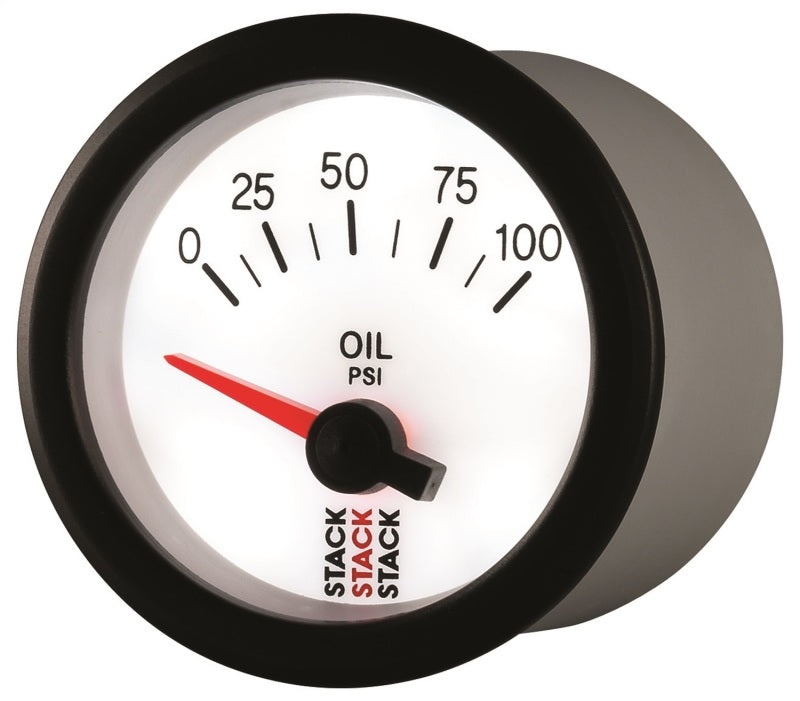 Autometer Stack 52mm 0-100 PSI 1/8in NPTF Electric Oil Pressure Gauge - White ST3252 ST3252 User 3