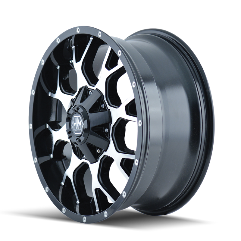 Mayhem 8015 Warrior 17x9 / 5x127 BP / -12mm Offset / 87mm Hub Black/Machined Face Wheel 8015-7952B 8015-7952B Photo - Primary