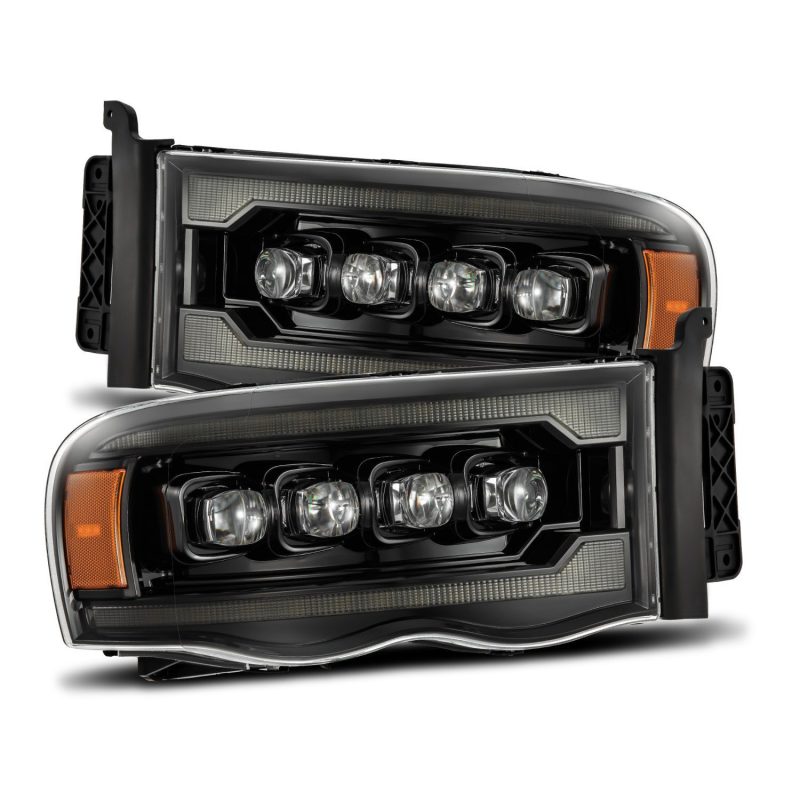 AlphaRex 02-05 Dodge Ram 1500 NOVA LED Proj Headlights Alpha Black w/Activ Light/Seq Signal 880566 880566 Photo - Primary